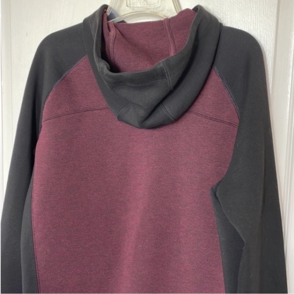 American Eagle Flex Zip Sweatshirt Burgundy Gray Heavyweight Hoodie Winter Gift - Picture 10 of 16